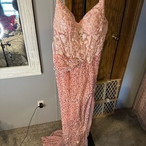 Elegant Pink Sequin Gown